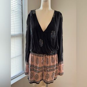 Free People Boho Paisley long sleeve romper